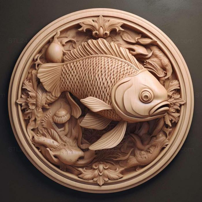 Природа и животные (Рыба-панда рыба 4, NATURE_4900) 3D модель для ЧПУ станка